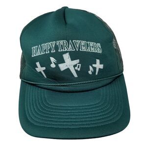 Cobra Caps Men's Snapback Mesh Back Hat Green Size OSFA Happy Travelers Logo